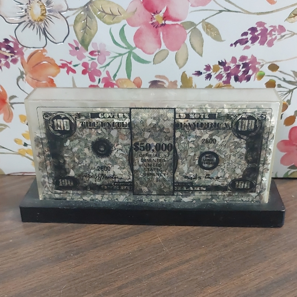 Decorative $50,000 Officially Deminted Currency Bill Display